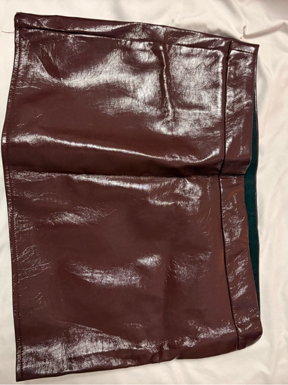 Missguided Wine Patent Mini Skirt